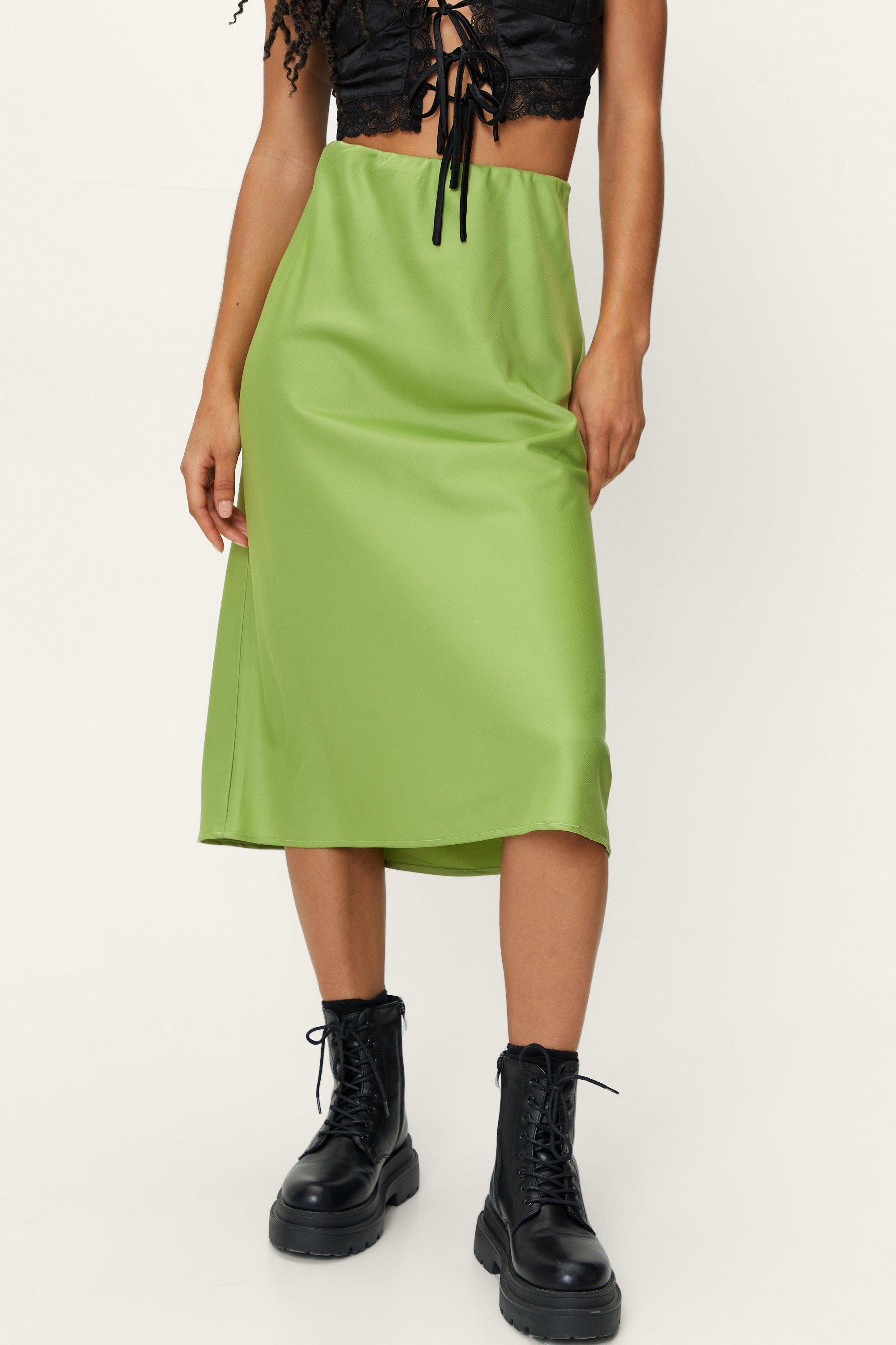 Nasty gal outlet silk midi skirt